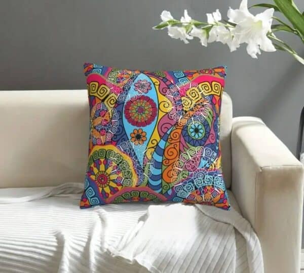 boho plysovy vankus mando 45 x 45